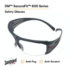 3M™ SecureFit™ Protective Eyewear SF601SGAF, Clear Scotchgard™ Anti-fog Lens