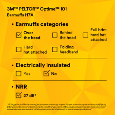 3M™ PELTOR™ Optime™ 101 Earmuffs H7A, Over-the-Head