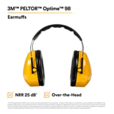 3M™ PELTOR™ Optime™ 98 Earmuffs H9A, Over-the-Head
