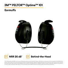 3M™ PELTOR™ Optime™ 101 Earmuffs H7B, Behind-the-Head