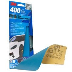 3M™ Blue Sandpaper, 31579-8, 3-2/3 X 9 in, 400 G, 8 Sheet/Pack, 20 Pack/Case