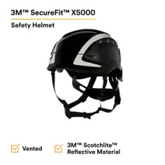 3M™ SecureFit™ Safety Helmet, X5012VX-ANSI, Black, vented - EPI
