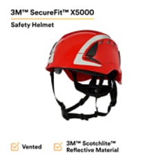 3M™ SecureFit™ Safety Helmet, X5005VX-ANSI, Red, vented - EPI