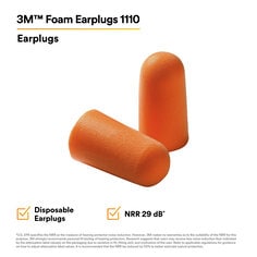 3M™ Foam Earplugs 1100, Uncorded