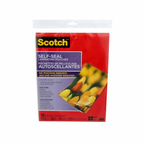 Scotch® SelfSealing Laminating Pouch LS85410C, 22.9 cm x 29.2 cm, 10
