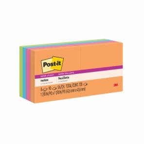 Post-it Super Sticky Notes 622-6SSAU, 2 in x 2 in, Energy Boost, 8 Pads/Pack, 45 Sheets/Pad, 100% PEFC, SGSCH-PEFC-COC-110078image
