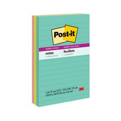 Post-it® Super Sticky Notes, 4 in. x 6 in., Supernova Neons