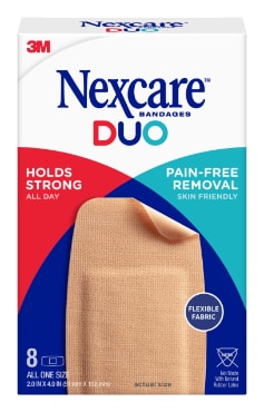 Nexcare™ Duo Fabric Bandages, Knee & Elbow, 8ct