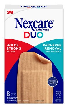 Nexcare™ Duo Fabric Bandages, Knee & Elbow, 8ct