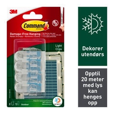 Command™ Clear Outdoor Light Clips with Foam Strips 17017CLR-AW 8C+10S/PK - NO