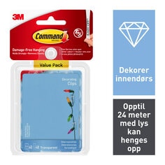 Command™ Clear Decorating Clips with Clear Strips Value Pack  40C+48S/PK - NO