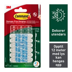 Command™  Decorating Clips with Water-Resistant Strips 17026H-AW 20C+24S/PK - NO