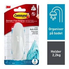Command™ Designer Hook with Bath Strips Large 17083B 1HK+2S/ PK  - NO