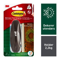 Command™ Outdoor Designer Hook Large Bronze 1HK+2S/PK - NO