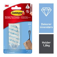 Command™ Clear Hooks with Clear Strips Clear Large 1HK+2S/PK - NO