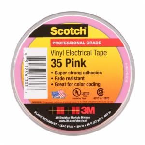Scotch Vinyl Color Coding Electrical Tape 35, 3/4 in x 66 ft, Pink, 10 rolls/carton, 100 rolls/Case image Scotch Vinyl Color Coding Electrical Tape 35, 3/4 in x 66 ft, Pink, 10 rolls/carton, 100 rolls/Caseimage