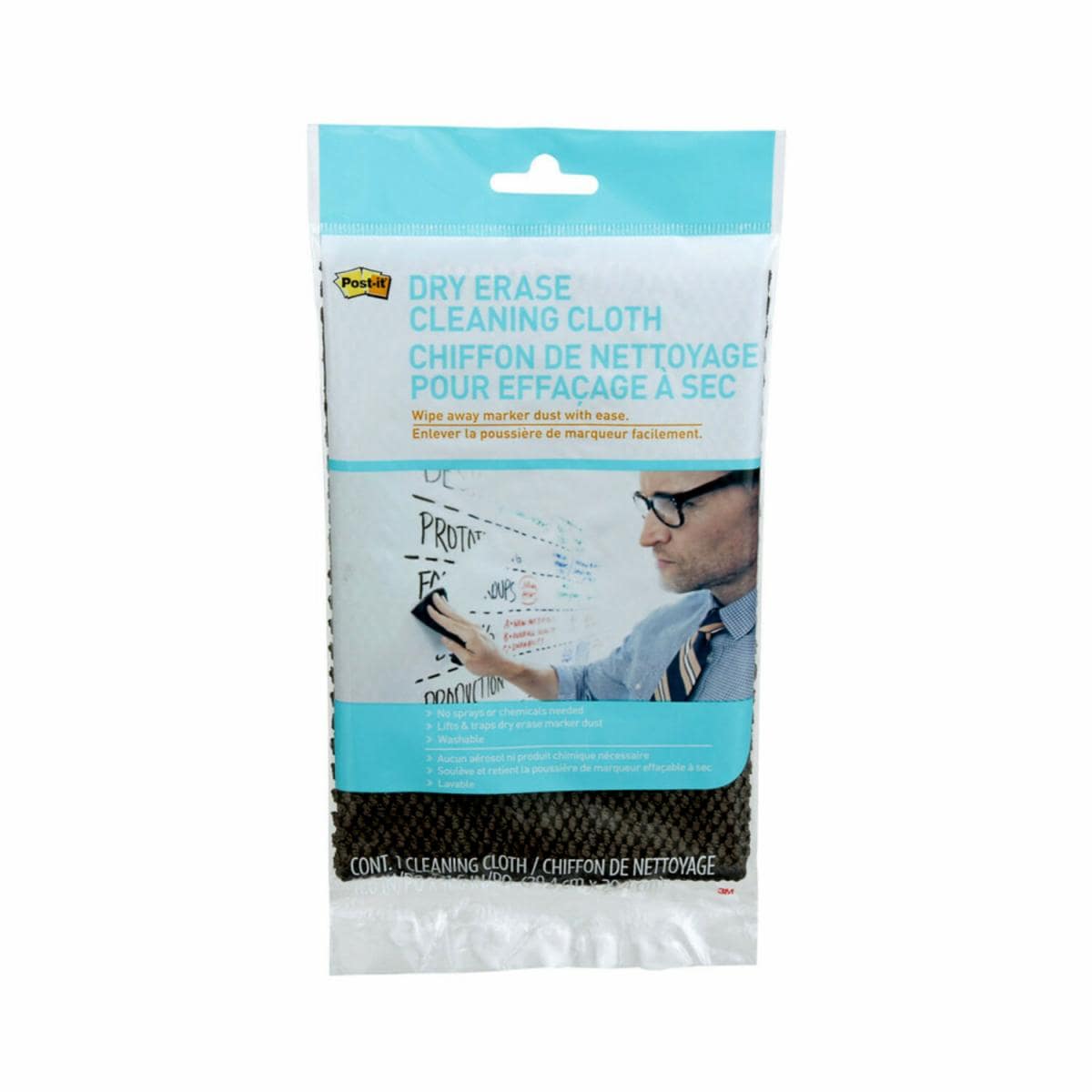 Postit® Dry Erase Cleaning Cloth, DEFCLOTH, 11.6 in x 11.6 in (29.4 cm