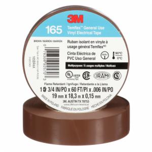 3M™ Temflex Vinyl Electrical Tape 165, Brown, 3/4 in x 60 ft (19 mm x 18 m), 6 mil, 100 Rolls/Case image 3M™ Temflex Vinyl Electrical Tape 165, Brown, 3/4 in x 60 ft (19 mm x 18 m), 6 mil, 100 Rolls/Caseimage