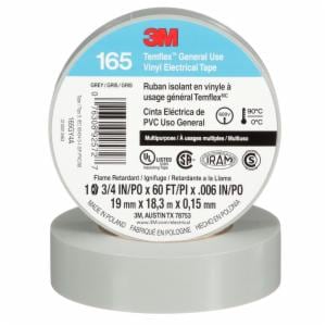 3M™ Temflex Vinyl Electrical Tape 165, Gray, 3/4 in x 60 ft (19 mm x 18 m), 6 mil, 100 Rolls/Case image 3M™ Temflex Vinyl Electrical Tape 165, Gray, 3/4 in x 60 ft (19 mm x 18 m), 6 mil, 100 Rolls/Caseimage