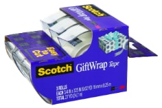 Scotch® GiftWrap Tape 311R-975-SR, 3/4 in x 325 in (19 mm x 8,25 m) 3 pack