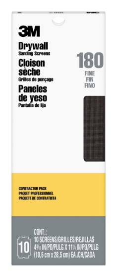 3M™ Drywall Sanding Screens 99439-5-CC, 4 3/16 in x 11 1/4 in, 180 grit, 10 sheets/pk, 5 pks/cs