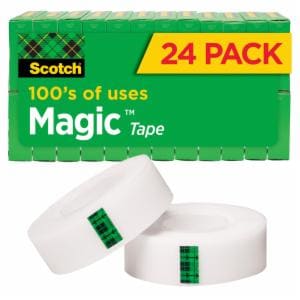 Scotch Magic Invisible Tape 810K24, 3/4 in x 1000 in x 0 in (19 mm x 25,4 m) 24 Packimage