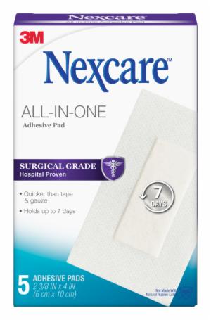 Nexcare All-in-One Adhesive Pad H3564, 2 3/8 in x 4 in (6 cm x 10 cm) image Nexcare All-in-One Adhesive Pad H3564, 2 3/8 in x 4 in (6 cm x 10 cm)image