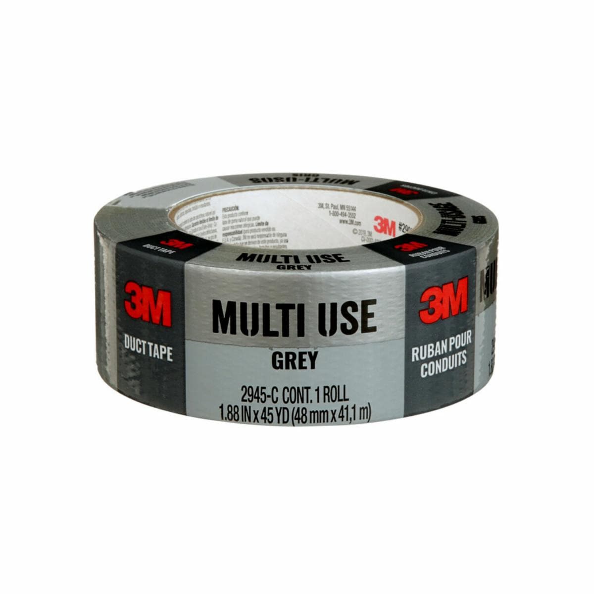 3M™ MultiUse Duct Tape 2945C, 1.88 in x 45 yd (48.0 mm x 41.1 m) 3M