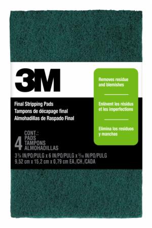 3M™ Final Stripping Pads 10113NA4PK, 3 3/4 in x 6 in x 5/16 in, Replaces 00 Steel Wool, 4 pads/pk, 6 pks/csimage
