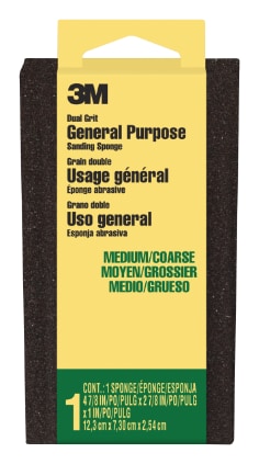 3M™ General Purpose Sanding Sponge DSMC-ESF-10, 2 7/8 in x 4 7/8 in x 1 in, Dual Grit, 10 ea/cs