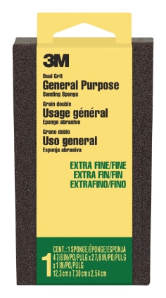 3M™ General Purpose Sanding Sponge DSXF-F-ESF-10, 2 7/8 in x 4 7/8 in x 1 in, 10 ea/cs