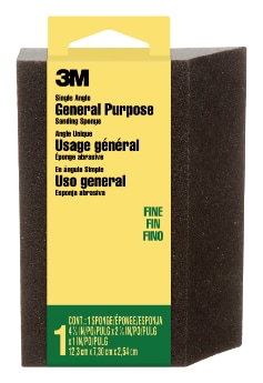 3M™ General Purpose Sanding Sponge CP-040NA, Single Angle, 2 7/8 in x 4 7/8 in x 1 in, 24 pks/cs