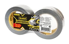 Scotch® Universal Duct Tape, Silver 2904, 48 mm x 25 m, 2 Rolls