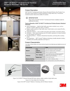 3M™ DI-NOC™ Architectural Finishes Abrasion Resistant AR Series Technical Data Sheet