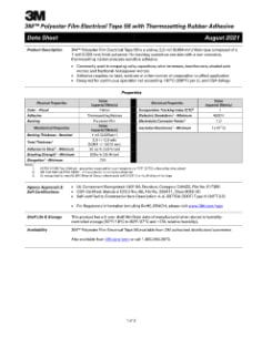 3M™ Polyester Film Electrical Tape 56, Data Sheet