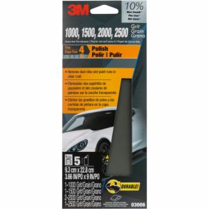 3M™ Wetordry Sandpaper 03006, 3 2/3 in x 9 in, Asst Grit, 5/Pack, 20/Caseimage