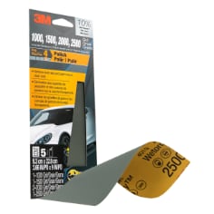 3M™ Wetordry™ Sandpaper, 03006, Assorted Fine Grit Pack, 3 2/3 inch x 9 inch, 20/Case