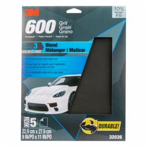 3M™ Wetordry Sandpaper, 32036, 600 Grit, 9 in x 11 in, 5 per pack, 20 per caseimage