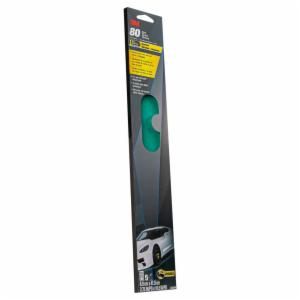 3M™ Green Corps File Sheets, 32230, 80 grit, 2-3/4 in x 16 1/2 in, 5 sheets per pack, 10 packs per caseimage