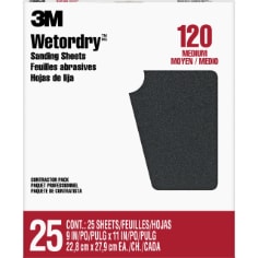 3M™ Wetordry™ Sanding Sheets 88602NA, 9 in x 11 in, 120 grit,25 sheets/pk, 10 pks/cs