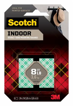 Scotch Indoor Double-Sided Mounting Squares 111S-SQLRG-6, 2 in x 2 in (5.08 cm x 5.08 cm) 6/pk image Scotch Indoor Double-Sided Mounting Squares 111S-SQLRG-6, 2 in x 2 in (5.08 cm x 5.08 cm) 6/pkimage