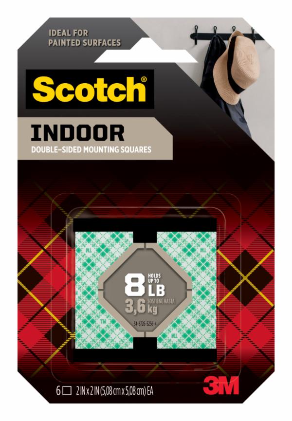 Scotch Indoor Double-Sided Mounting Squares 111S-SQLRG-6
