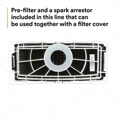 3M™ Versaflo™ High Efficiency Filter TR-6710N-5 / 37357(AAD), for TR-600 PAPR, 5 EA/Case. The TR-6710N-5 is a High Efficiency (HE) particulate filter for use with TR-600 Series PAPRs. The filter attaches directly to the motor/blower. 3M recommends the use of the TR-6700FC filter cover to help protect the filter from physcial damage. Product Number: - 00051131373570
- 50051131373575
- 51131373570, SAP SKU: 7100028247, LEGACY SKU: 70071618279, Pathfinder Project, Basic Content, Rich Product Card, pF23, Secondary Image 05