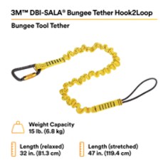 3M™ DBI-SALA® Hook2Loop Bungee Tool Tether 1500048