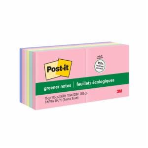 Post-it Greener Notes 654-RP-A, Helsinki Colors, 3 in x 3 in (76 mm x 76 mm), 100% PEFC, SGSCH-PEFC-COC-110078image