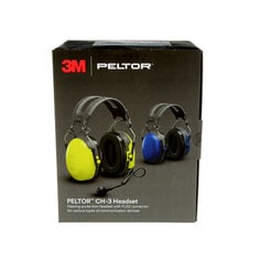 3M(TM) PELTOR(TM) CH-3 Headset, with PTT Button, Yellow, Hard Hat Attached, FLX2