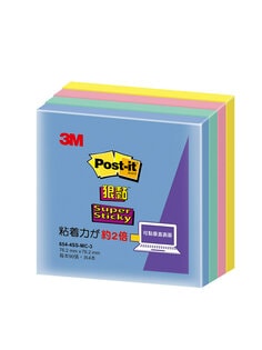 Post-it® 利貼® 狠黏™ 便條紙 654-4SS-MC-3, 76.2公釐 x 76.2公釐, 90張/本, 4本/包