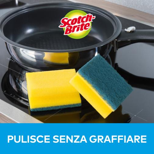 Spugna abrasiva resistente, verde, antigraffio, abrasiva, riutilizzabile, per la pulizia di utensili da cucina, piatti, pentole, padelle, lavandini, grandi (confezione da 10