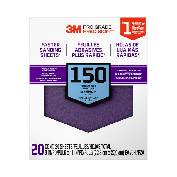™ Pro Grade Precision Faster Sanding Sheets w/ NO-SLIP GRIP Backing SHCP150-PGP20T