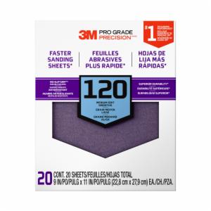3M™ Pro Grade Precision Faster Sanding Sheets w/ NO-SLIP GRIP Backing SHCP120-PGP20T, 9 in x 11 in, 120 Gr, 20 Shts/pk image 3M™ Pro Grade Precision Faster Sanding Sheets w/ NO-SLIP GRIP Backing SHCP120-PGP20T, 9 in x 11 in, 120 Gr, 20 Shts/pkimage